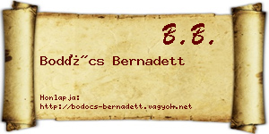 Bodócs Bernadett névjegykártya