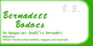 bernadett bodocs business card